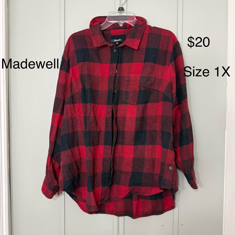Madewell Red and Black Flannel